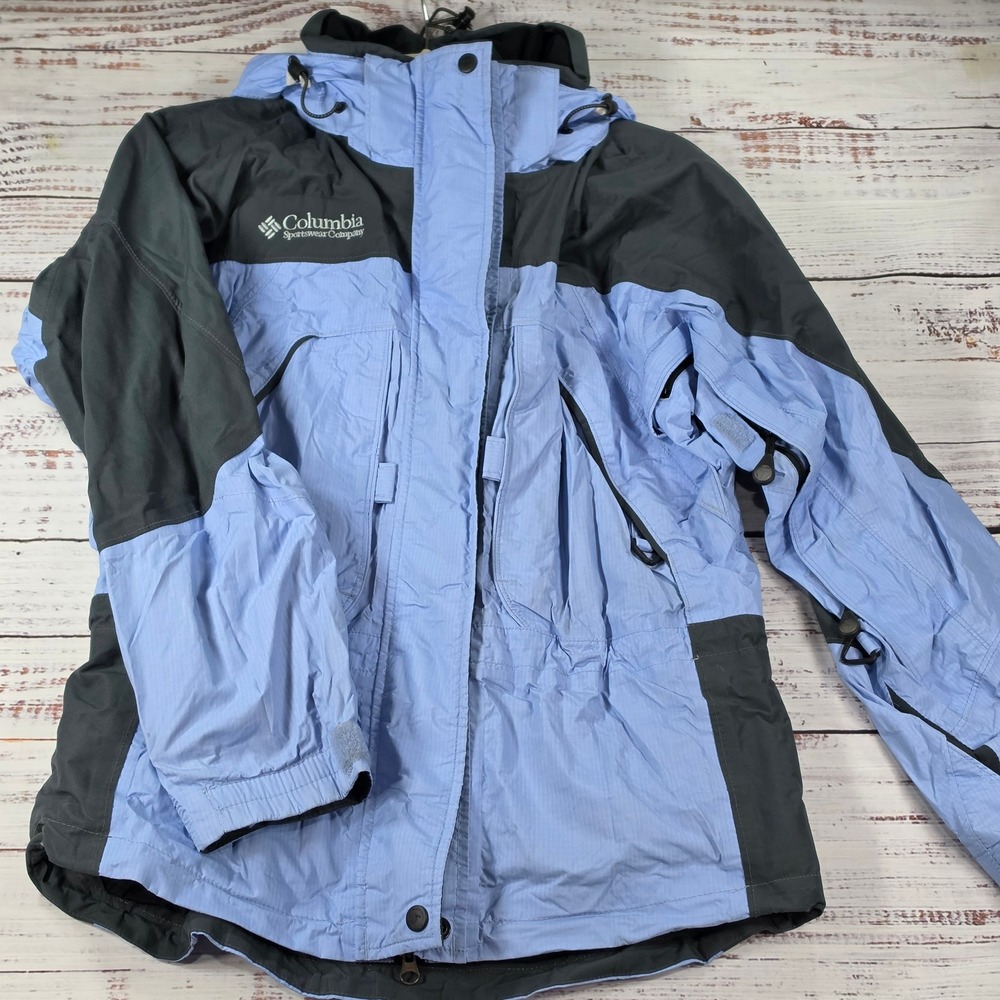 Columbia Titanium Jacket Women S Blue Good Omni-Tech Shell Hiking Snow Boarding